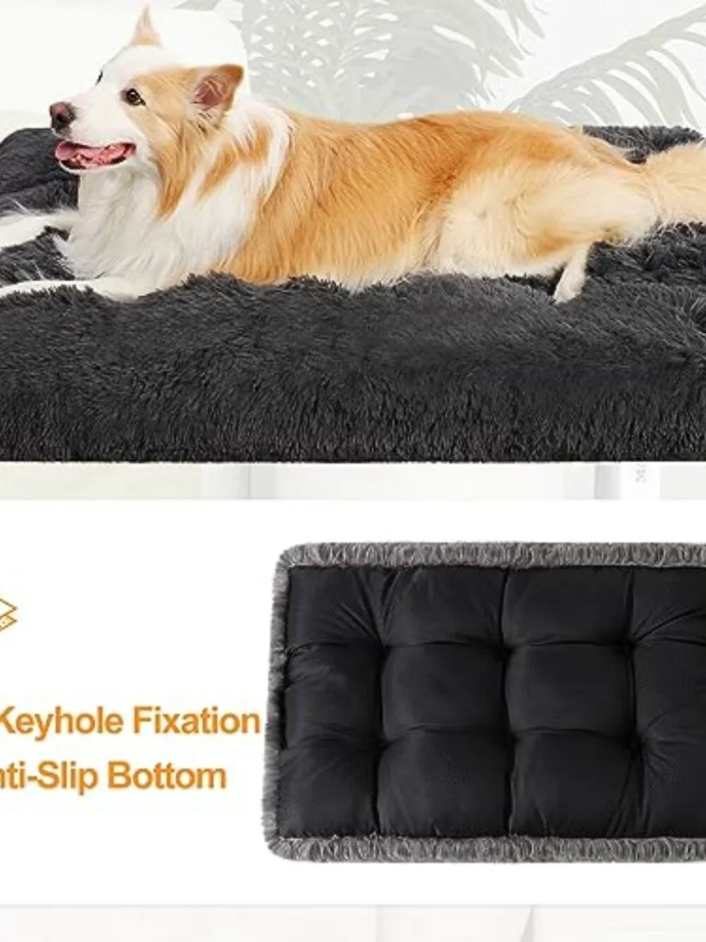 New Dog Crate Bed Washable Dog Beds for Large Dogs Deluxe Plush Fluffy Comfy